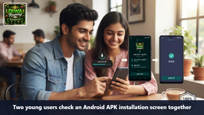 Two young users check an Android APK installation screen together